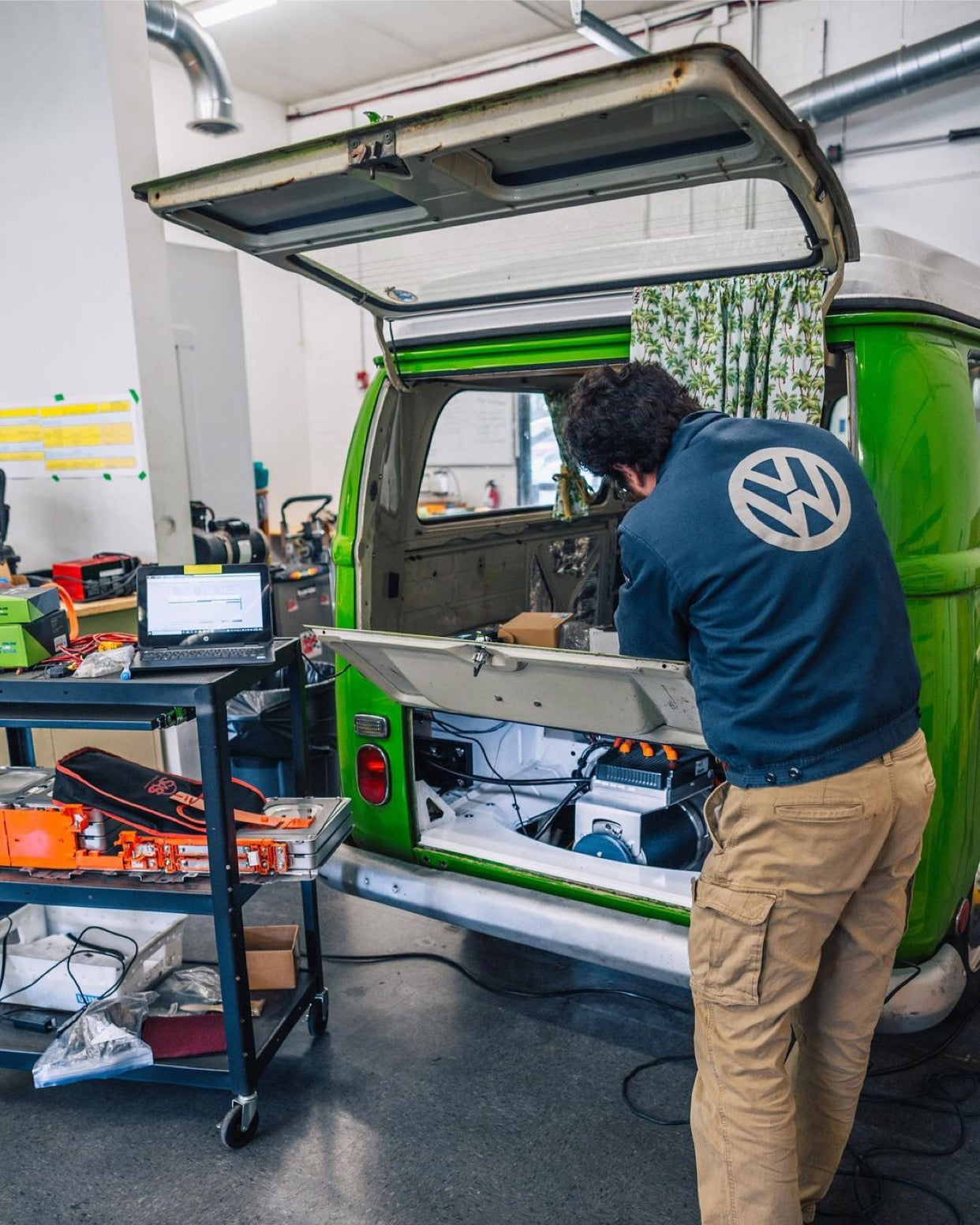 technician working on van